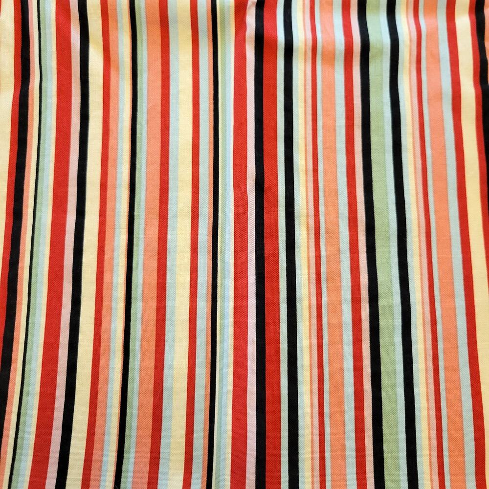 Brother Sister Stripe Cotton Fabric 2 Yards x 42" Red Black Pink B25-CH-P29